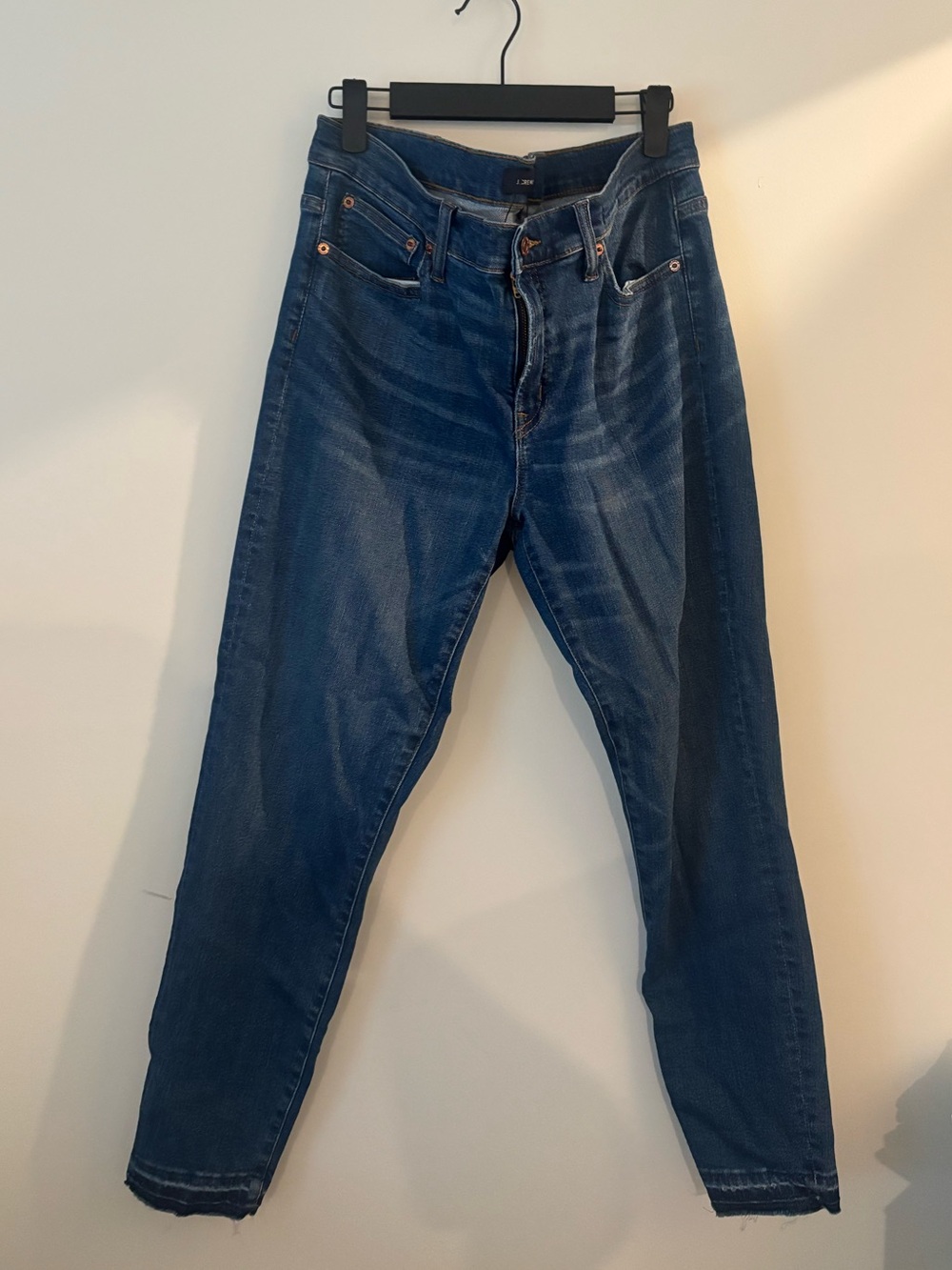 J. Crew Women's Slim Straight Jeans in Dark Blue Denim